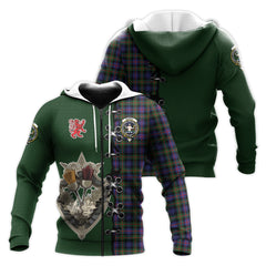 Murray of Atholl Modern Tartan Hoodie - Lion Rampant And Celtic Thistle Style