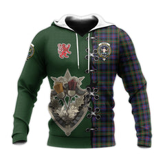 Murray of Atholl Modern Tartan Hoodie - Lion Rampant And Celtic Thistle Style