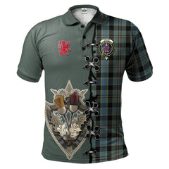 Ogilvie (Ogilvy) Hunting Tartan Polo Shirt - Lion Rampant And Celtic Thistle Style