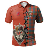 Robertson Ancient Tartan Polo Shirt - Lion Rampant And Celtic Thistle Style