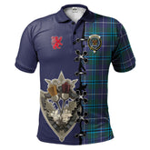 Sandilands Tartan Polo Shirt - Lion Rampant And Celtic Thistle Style