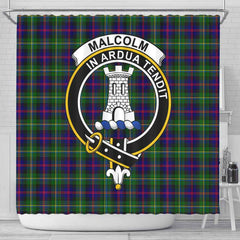 Malcolm (or MacCallum) Tartan Crest Shower Curtain