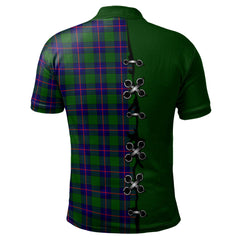 Shaw Modern Tartan Polo Shirt - Lion Rampant And Celtic Thistle Style