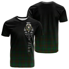 Shaw Of Tordarroch Green Hunting Tartan Crest T-shirt - Alba Celtic Style