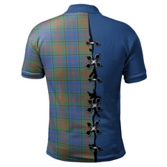 Stewart of Appin Hunting Ancient Tartan Polo Shirt - Lion Rampant And Celtic Thistle Style