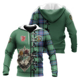 Sutherland Ancient Tartan Hoodie - Lion Rampant And Celtic Thistle Style