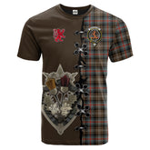 Sutherland Weathered Tartan T-shirt - Lion Rampant And Celtic Thistle Style
