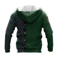 Wood Tartan Hoodie - Lion Rampant And Celtic Thistle Style