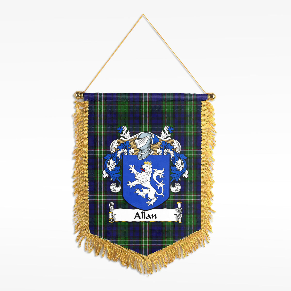 Allan Tartan Coat of Arms Wall Hanging Banner