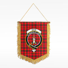 Bain Tartan Crest Wall Hanging Banner