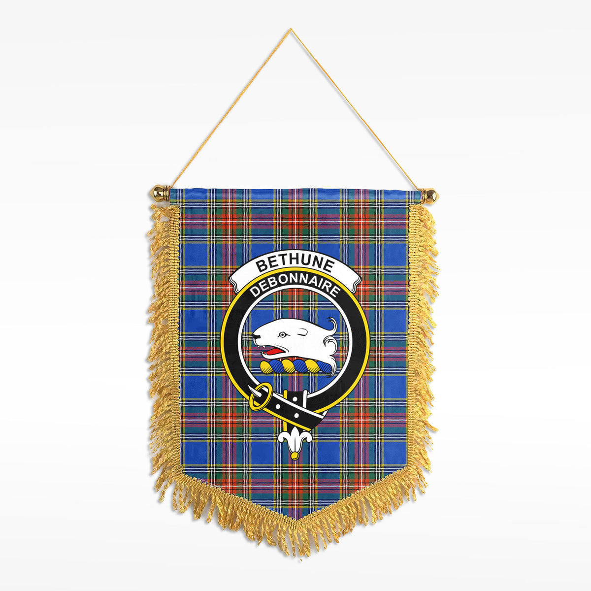 Bethune Ancient Tartan Crest Wall Hanging Banner