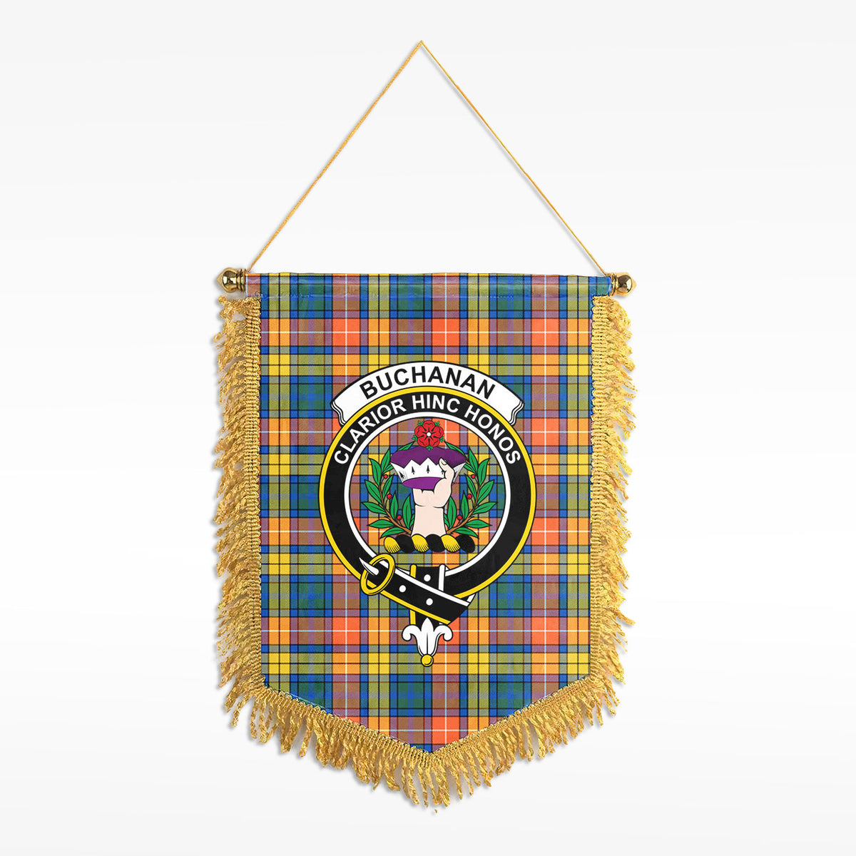 Buchanan Ancient Tartan Crest Wall Hanging Banner