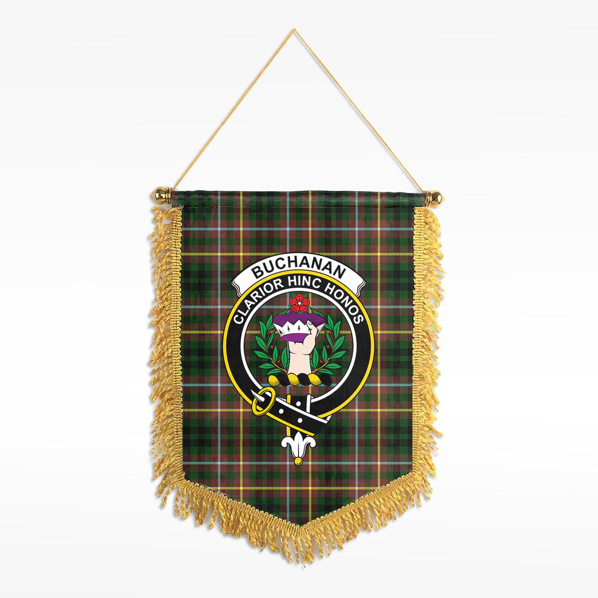 Buchanan Hunting Tartan Crest Wall Hanging Banner