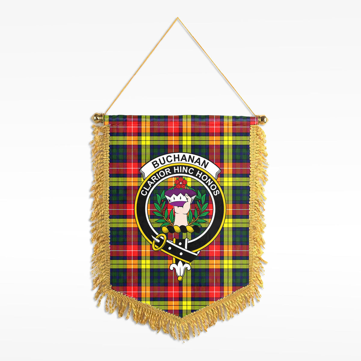 Buchanan Modern Tartan Crest Wall Hanging Banner