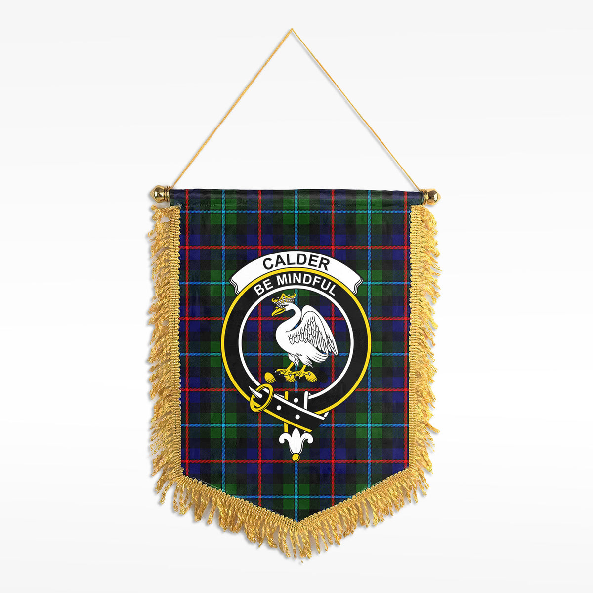 Calder (Calder-Campbell) Tartan Crest Wall Hanging Banner