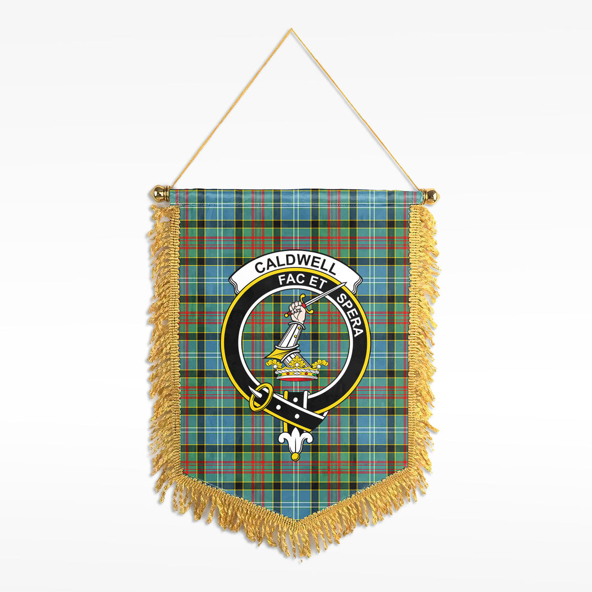 Caldwell Tartan Crest Wall Hanging Banner