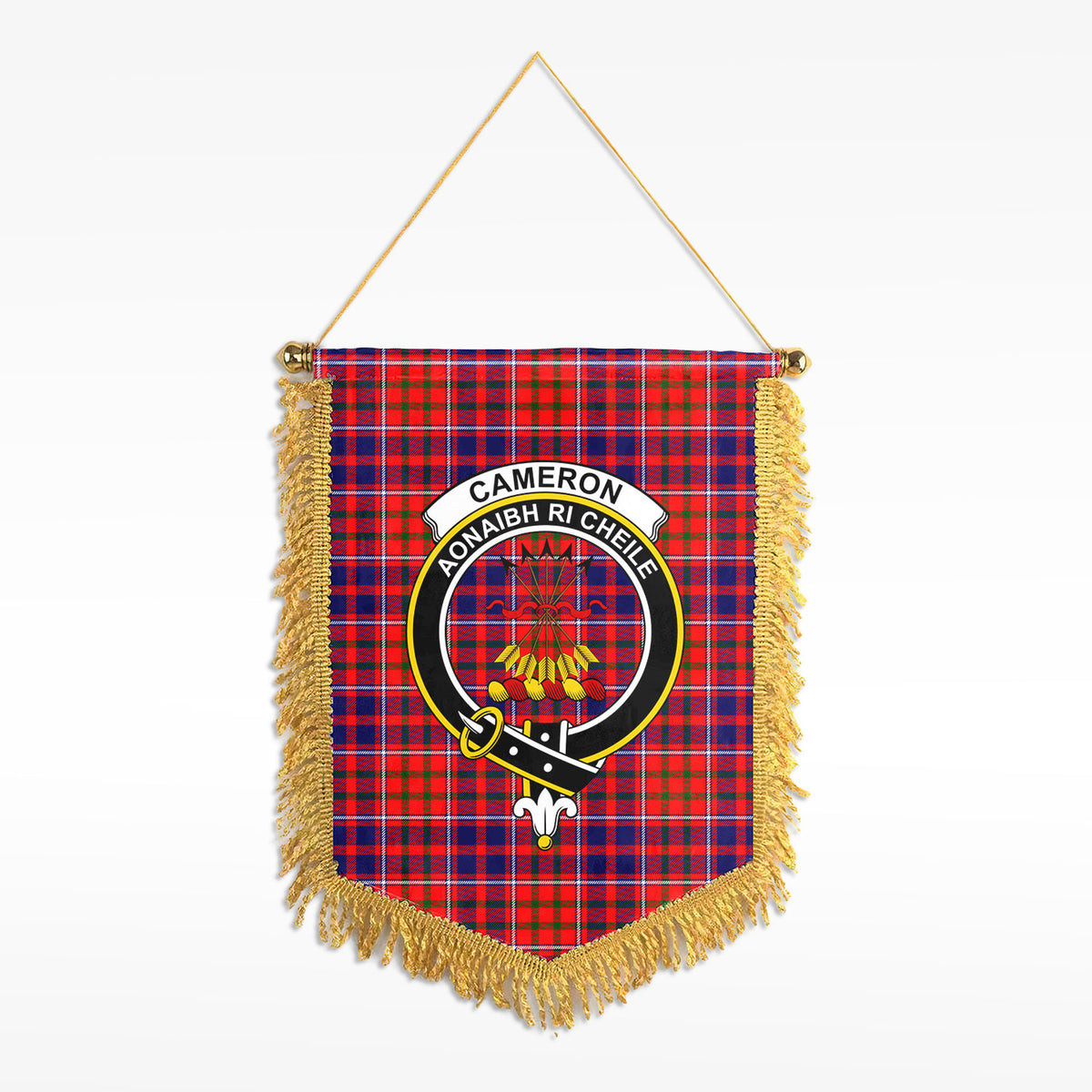 Cameron of Lochiel Modern Tartan Crest Wall Hanging Banner