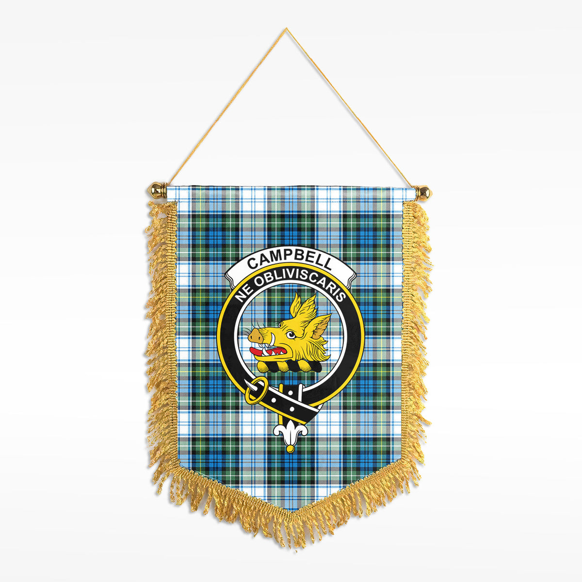 Campbell Dress Ancient Tartan Crest Wall Hanging Banner