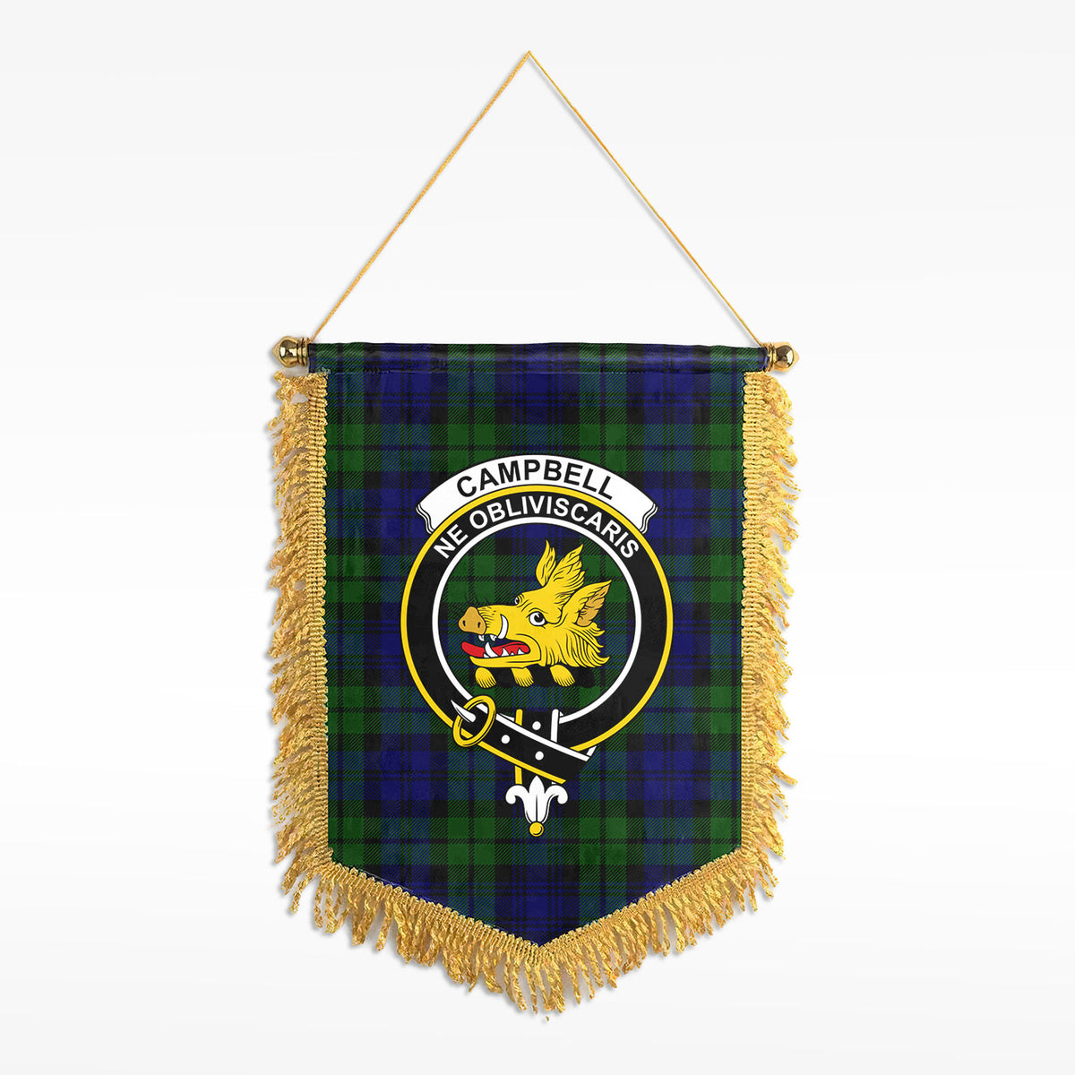 Campbell Modern Tartan Crest Wall Hanging Banner