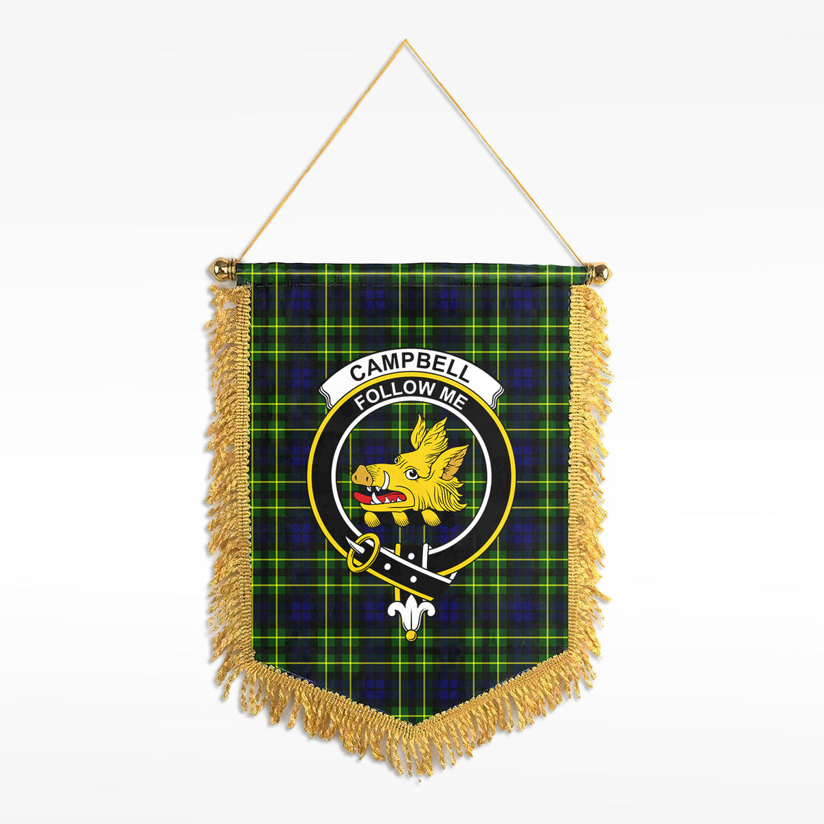 Campbell of Breadalbane Modern Tartan Crest Wall Hanging Banner