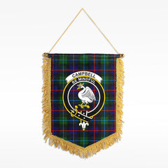 Campbell of Cawdor Modern Tartan Crest Wall Hanging Banner