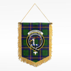 Carmichael Modern Tartan Crest Wall Hanging Banner