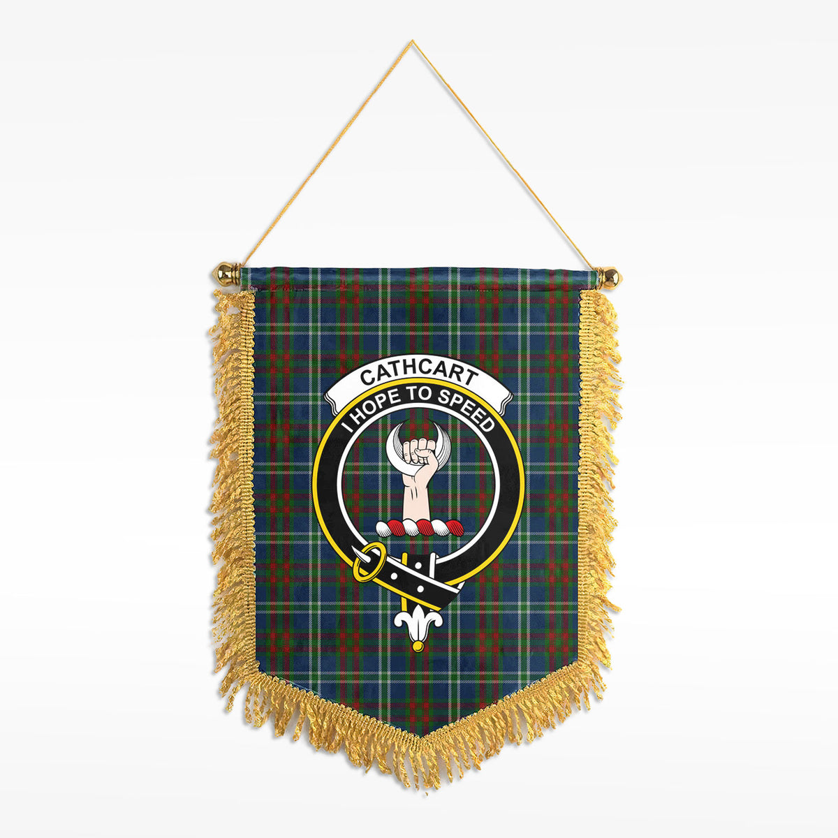 Cathcart Tartan Crest Wall Hanging Banner