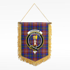 Chisholm Hunting Modern Tartan Crest Wall Hanging Banner