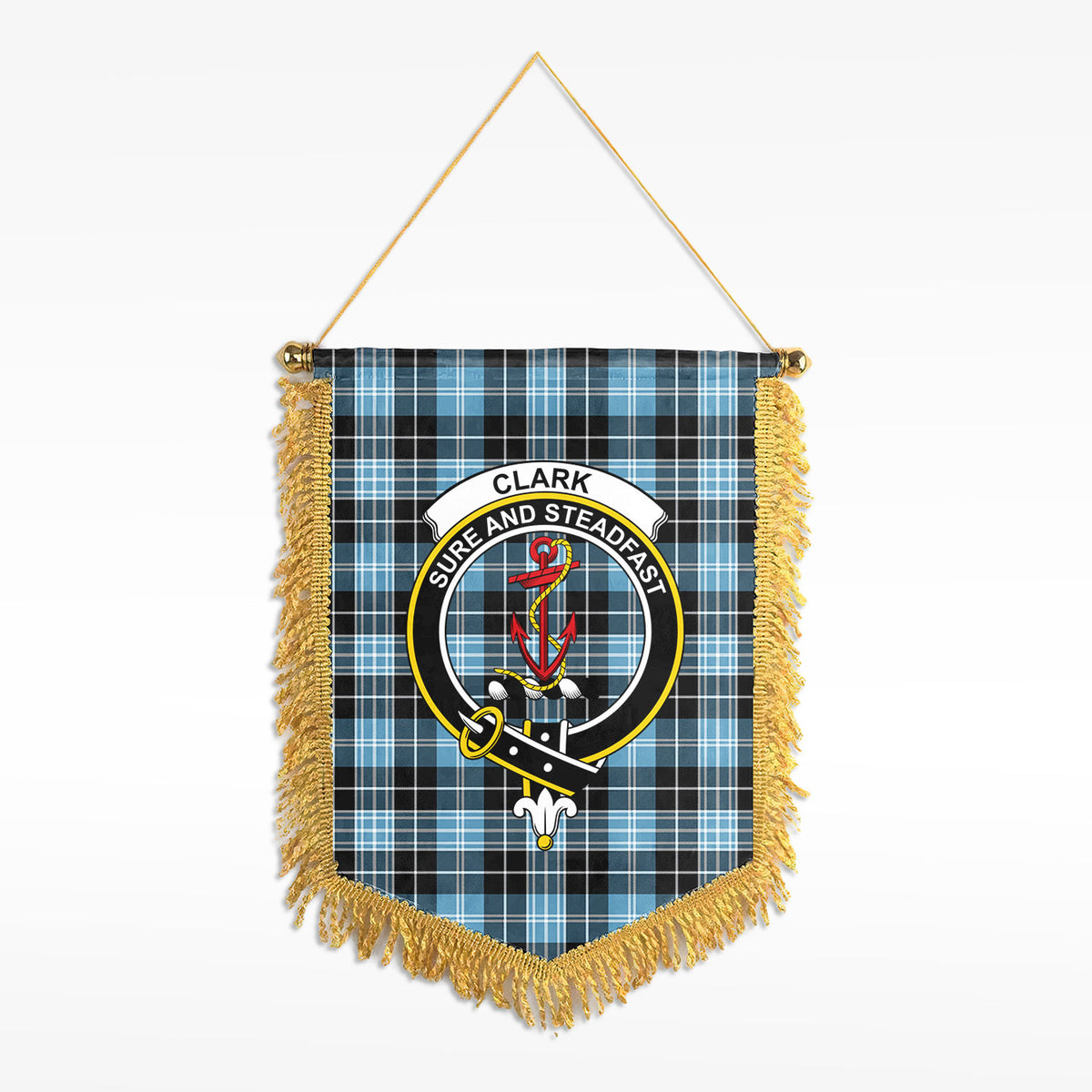 Clark Ancient Tartan Crest Wall Hanging Banner