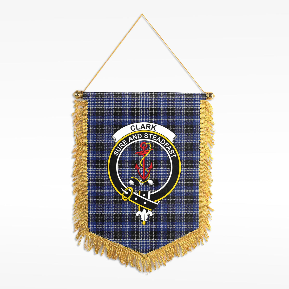 Clark Modern Tartan Crest Wall Hanging Banner