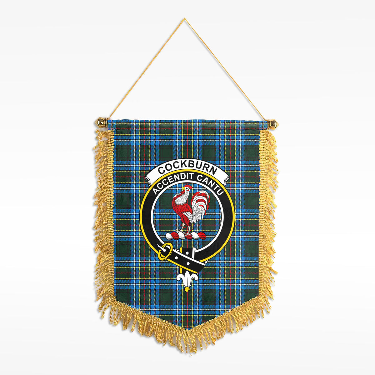 Cockburn Modern Tartan Crest Wall Hanging Banner