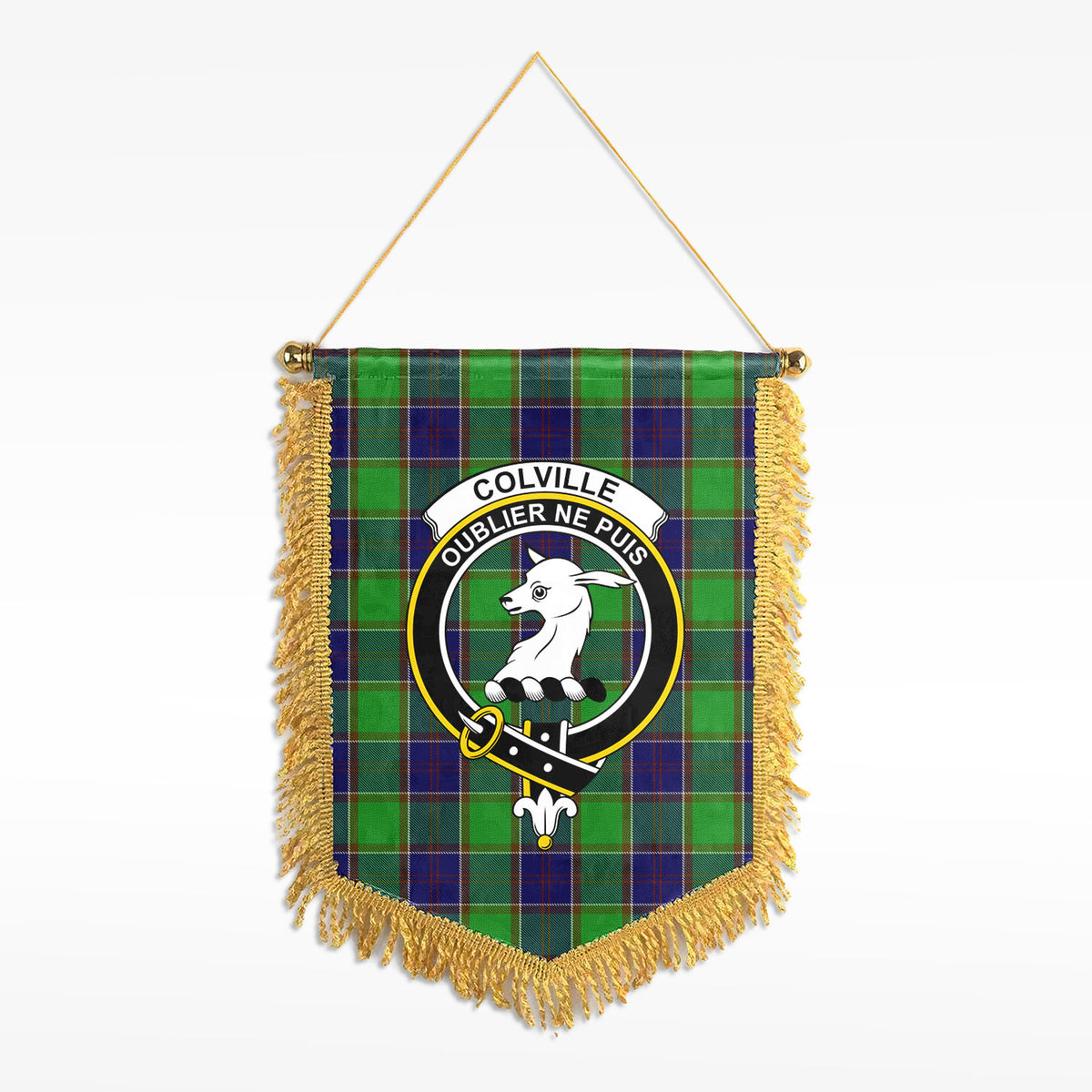 Colville Tartan Crest Wall Hanging Banner