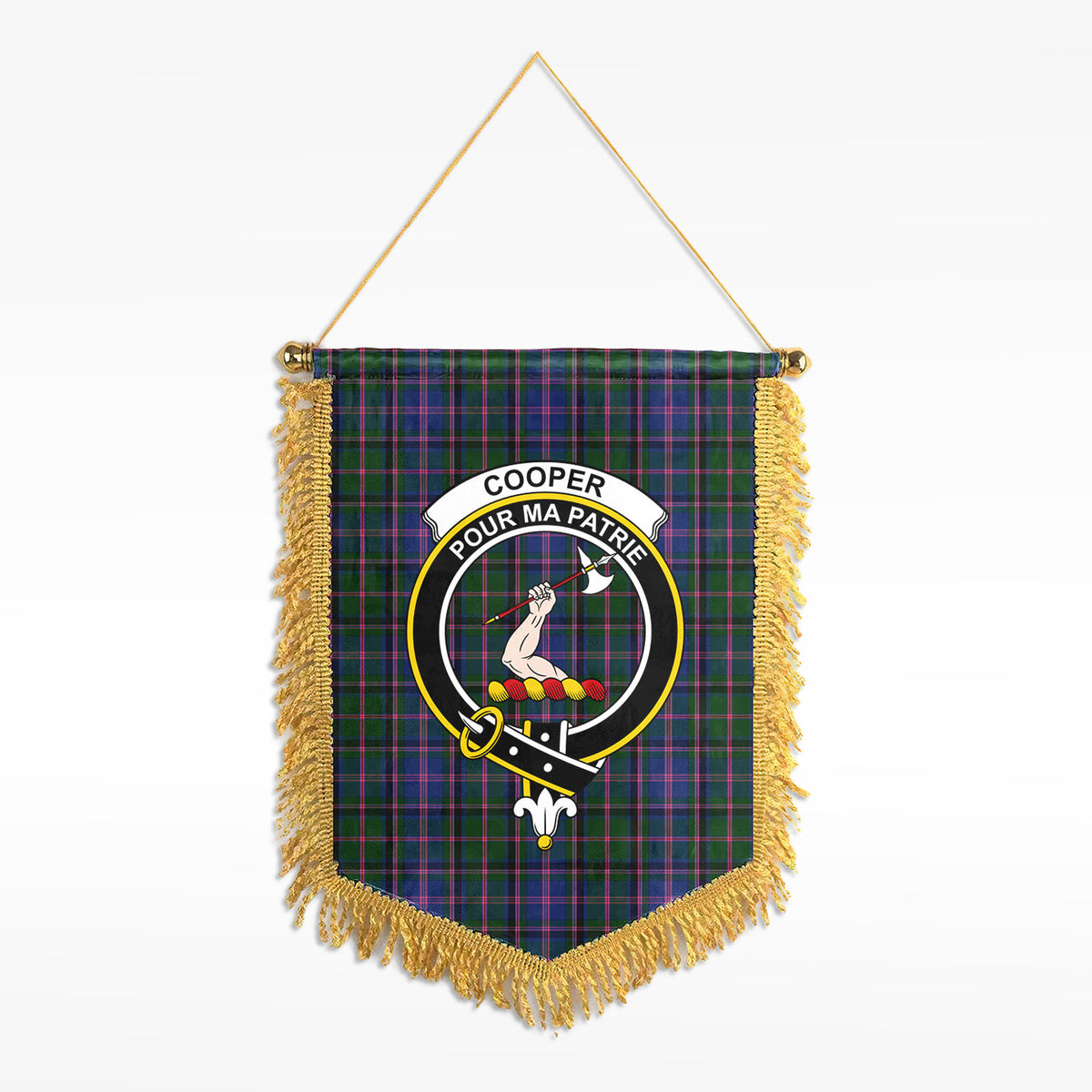 Cooper Tartan Crest Wall Hanging Banner