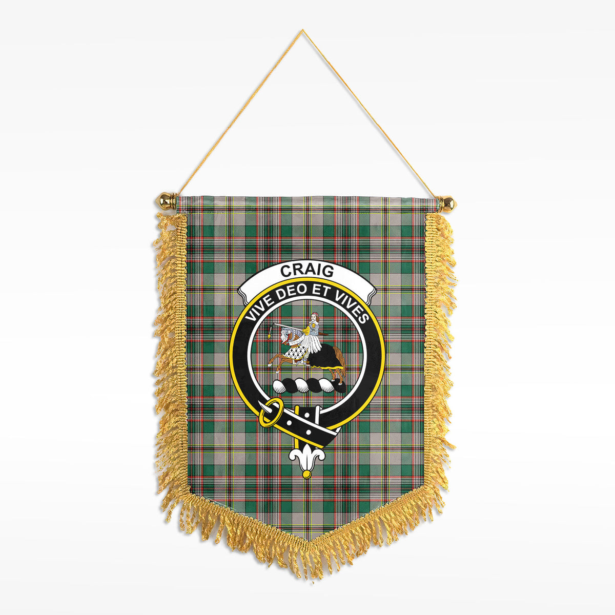 Craig Ancient Tartan Crest Wall Hanging Banner