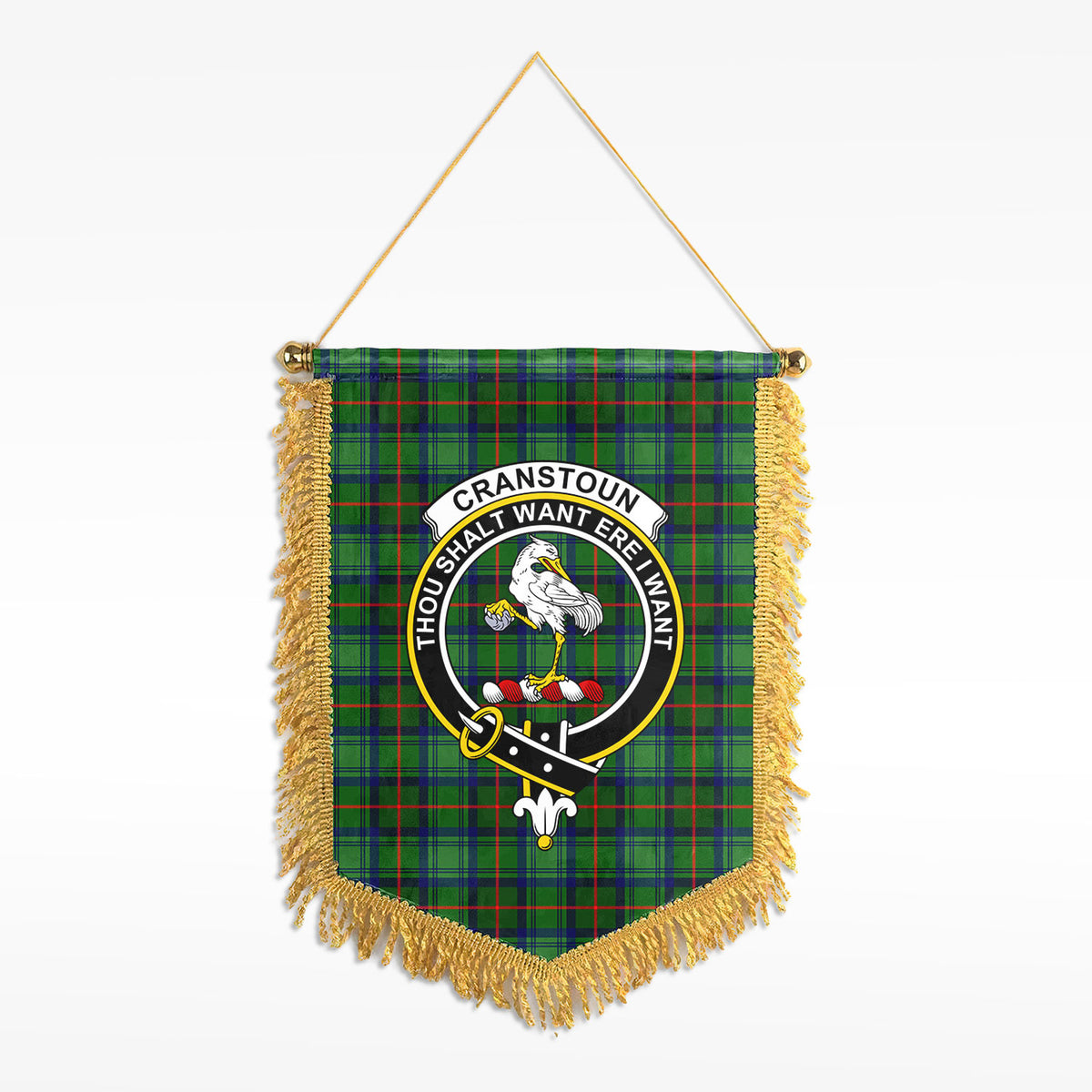 Cranstoun Tartan Crest Wall Hanging Banner