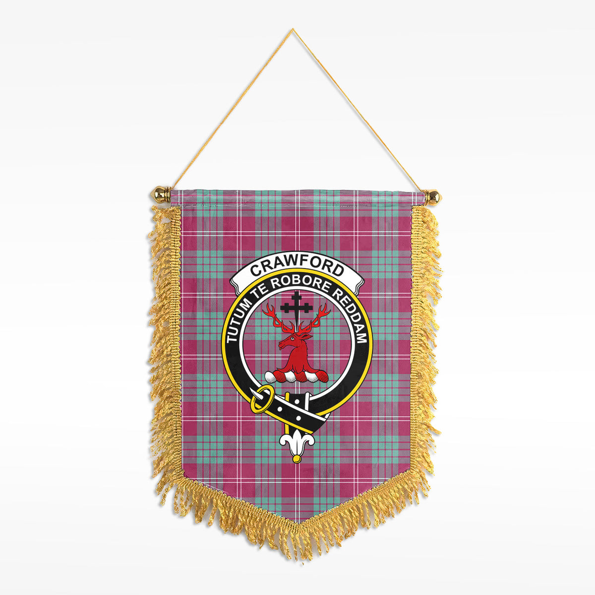 Crawford Ancient Tartan Crest Wall Hanging Banner