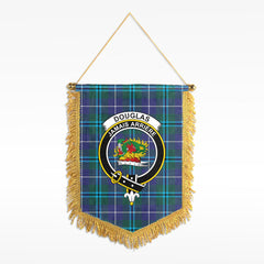 Douglas Modern Tartan Crest Wall Hanging Banner