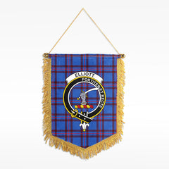 Elliott Modern Tartan Crest Wall Hanging Banner