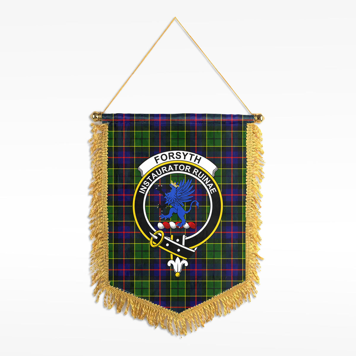 Forsyth Modern Tartan Crest Wall Hanging Banner