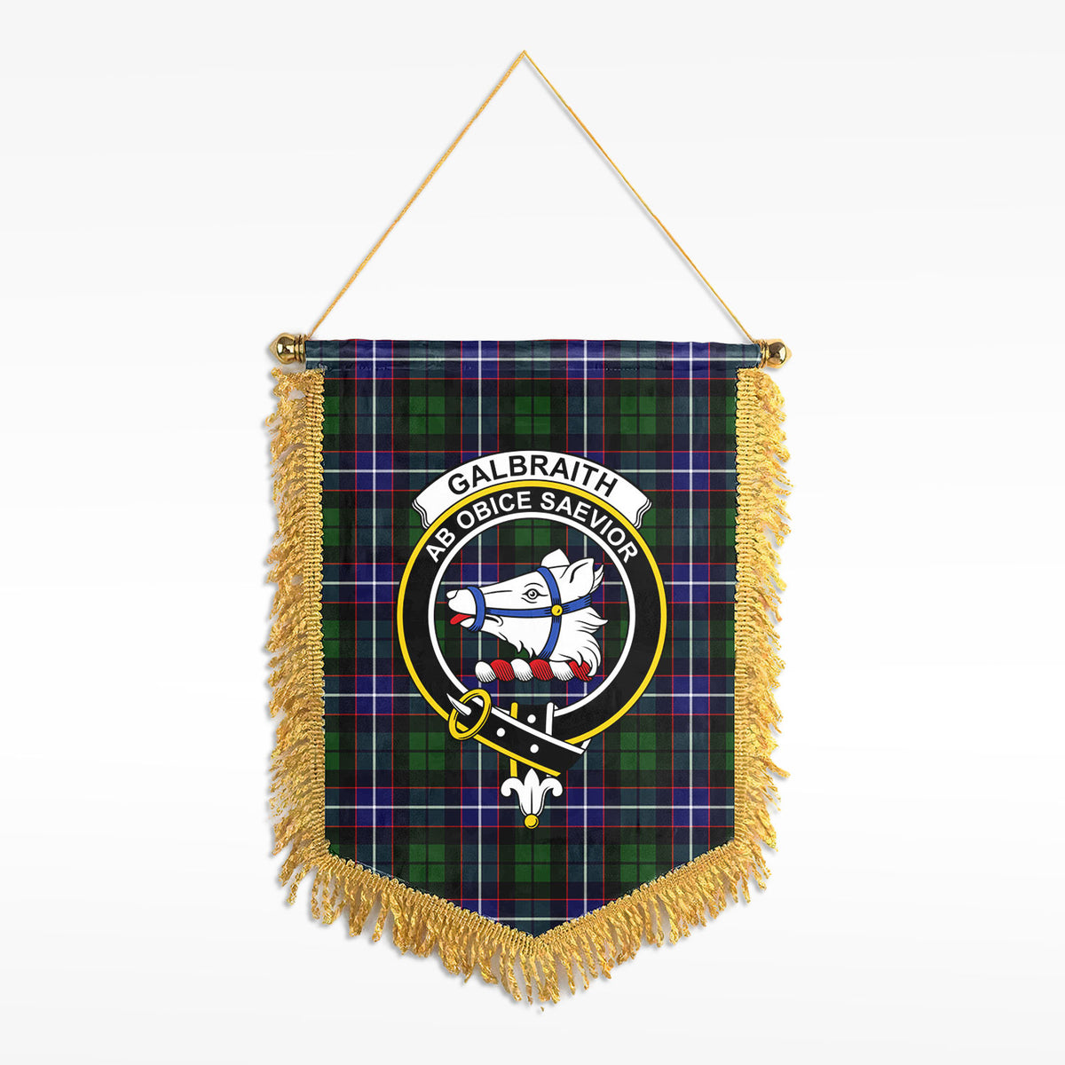 Galbraith Modern Tartan Crest Wall Hanging Banner