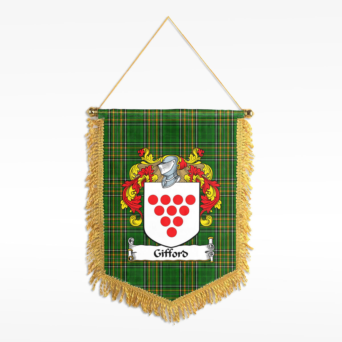 Gifford Tartan Coat of Arms Wall Hanging Banner