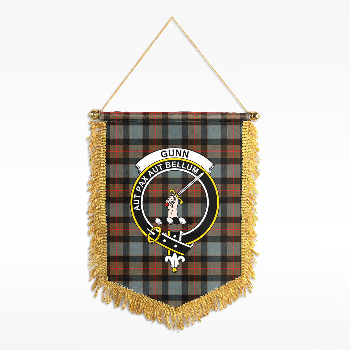 Gunn Weathered Tartan Crest Wall Hanging Banner