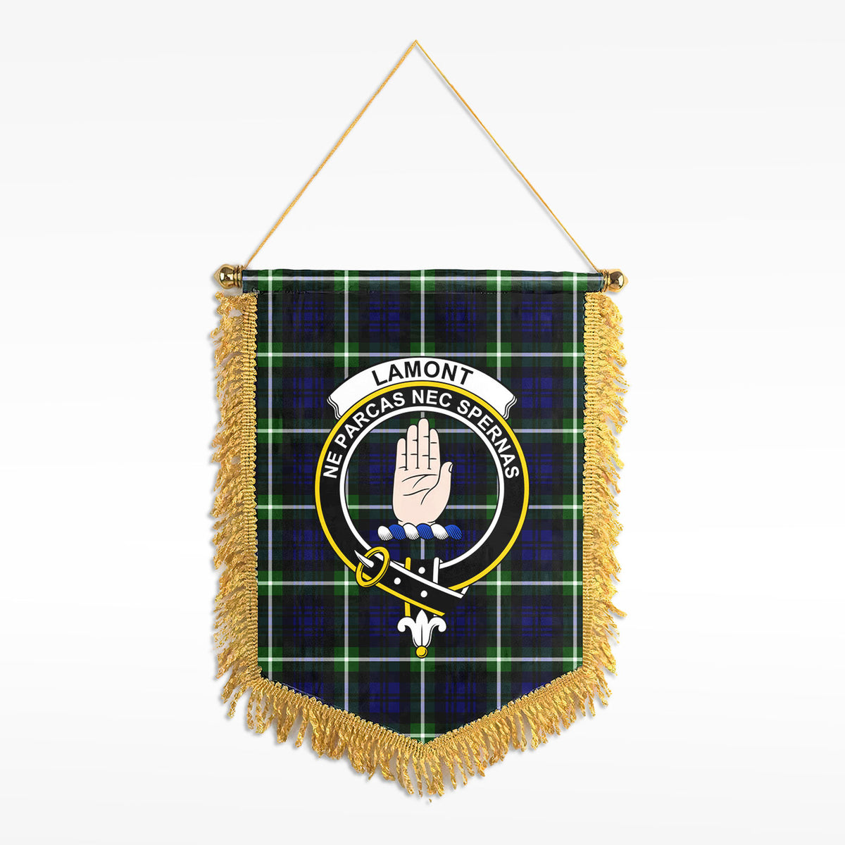 Lamont Modern Tartan Crest Wall Hanging Banner