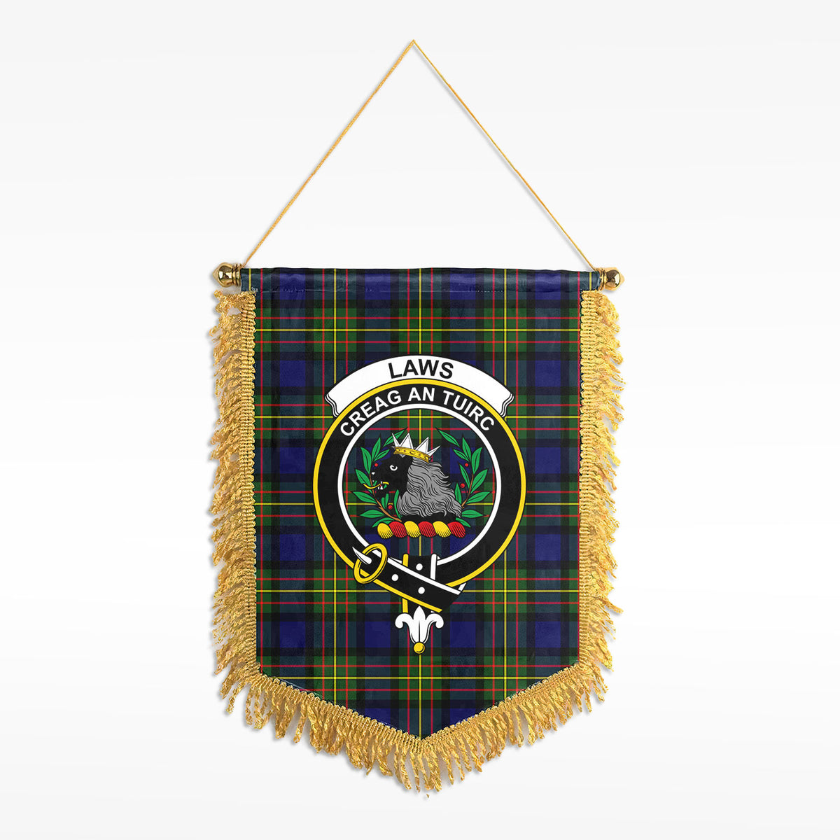 Laws Tartan Crest Wall Hanging Banner