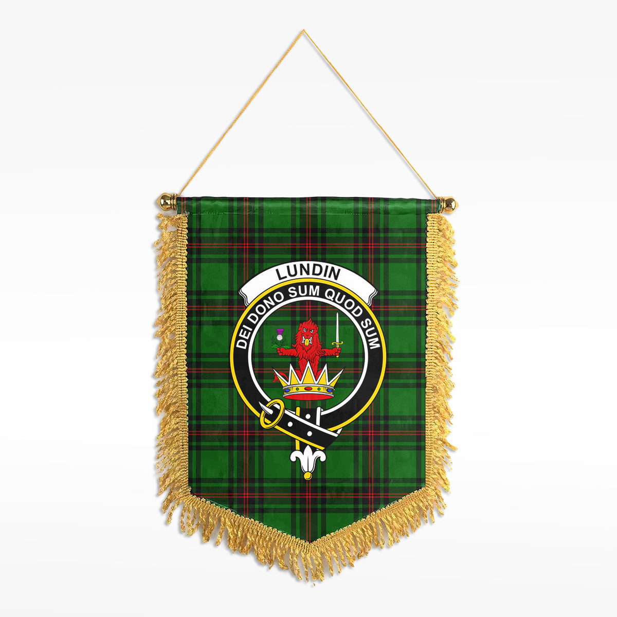 Lundin Tartan Crest Wall Hanging Banner