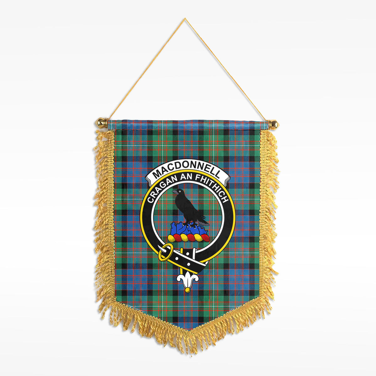 MacDonnell of Glengarry Ancient Tartan Crest Wall Hanging Banner