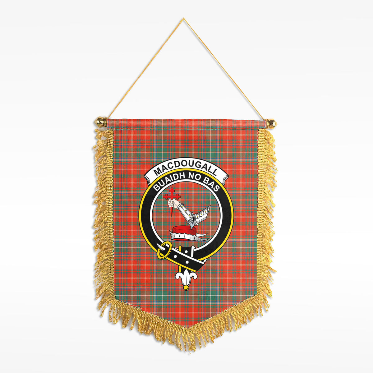 MacDougall Ancient Tartan Crest Wall Hanging Banner