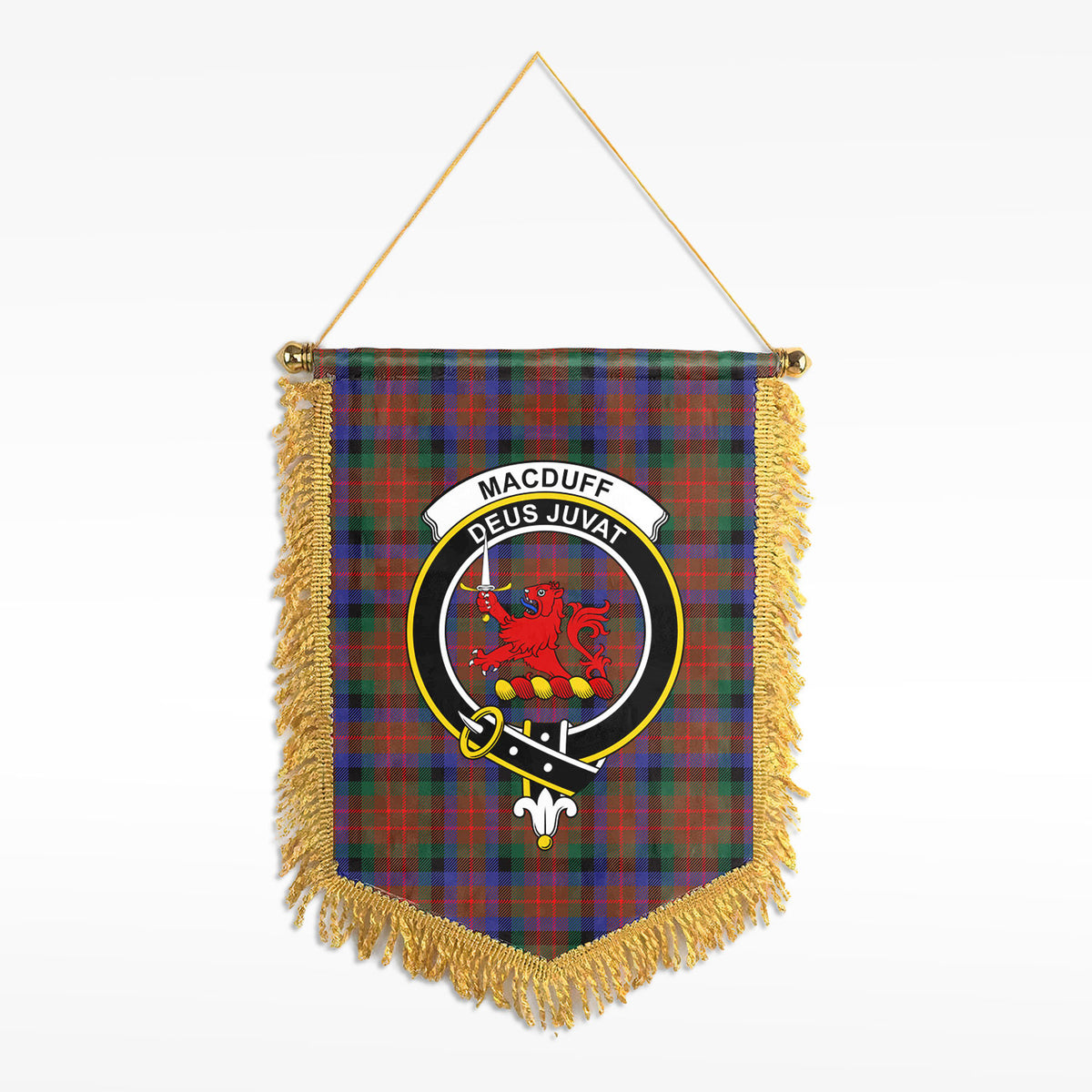 MacDuff Hunting Modern Tartan Crest Wall Hanging Banner