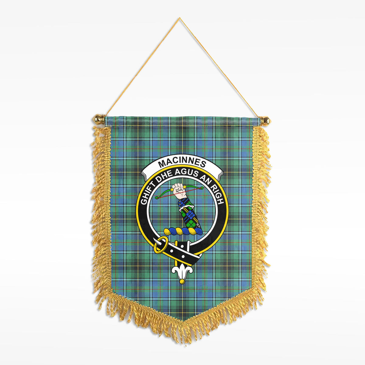 MacInnes Ancient Tartan Crest Wall Hanging Banner