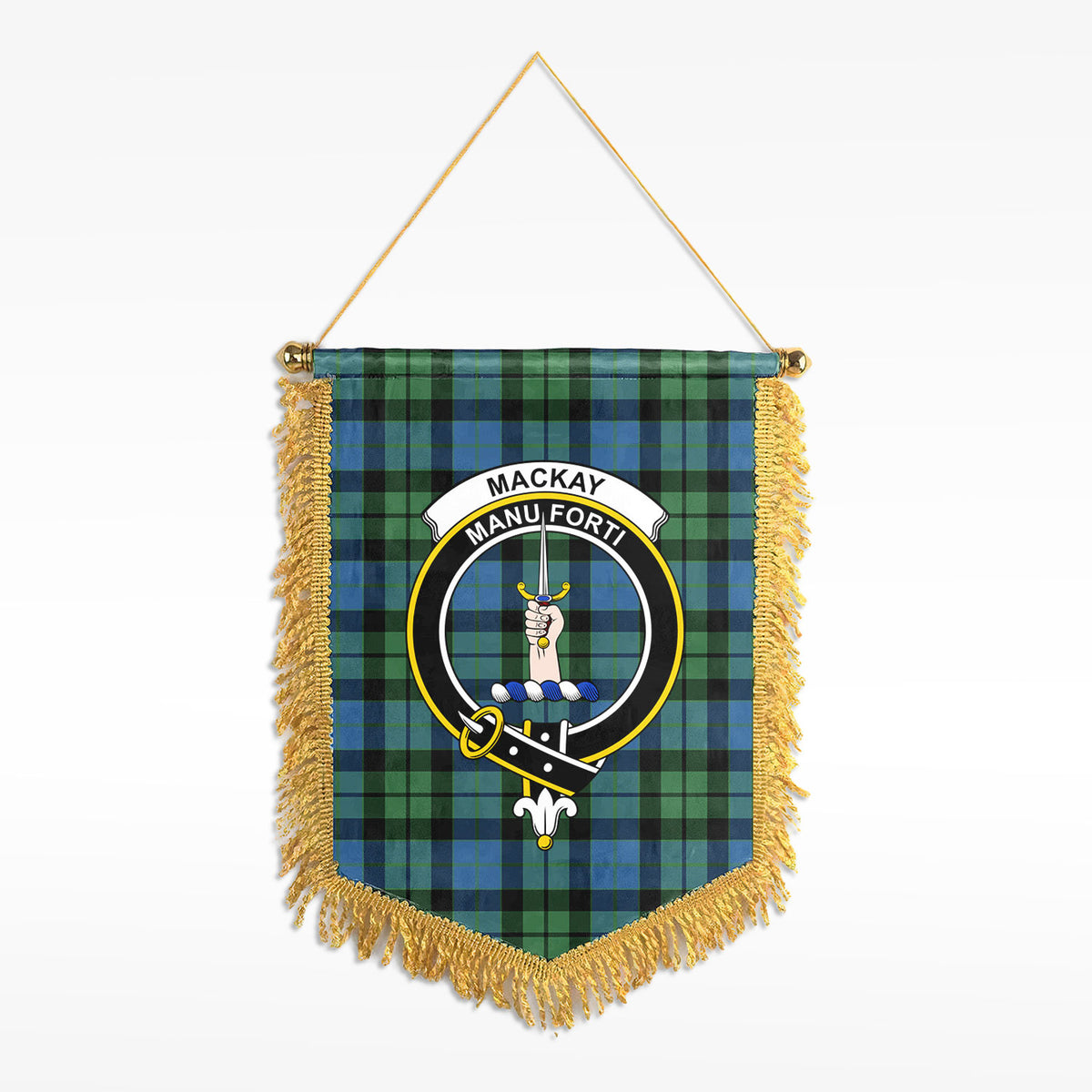 MacKay Ancient Tartan Crest Wall Hanging Banner